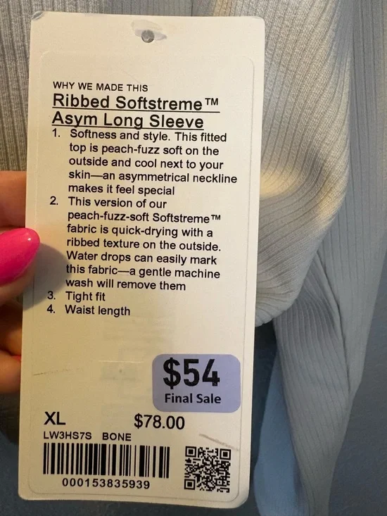Lululemon NWT Ribbed Softstreme Asym Long Sleeve - Picture 4 of 4